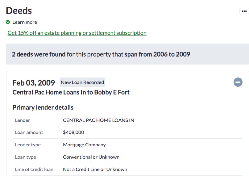 central pac home loans in to bobby e fort